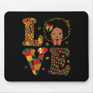 Love African Kente Toddler Girls Black History Mon Mouse Pad