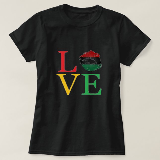 LOVE Afrocentric Lips T-Shirt (Design Front)