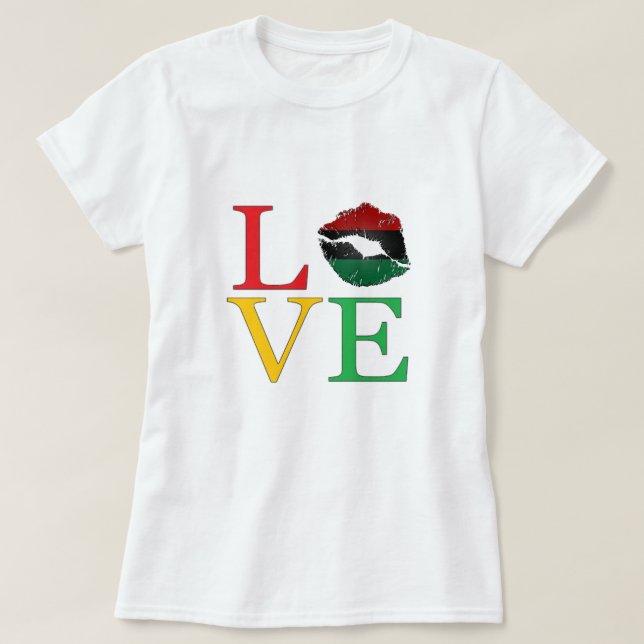 LOVE Afrocentric Lips T-Shirt (Design Front)