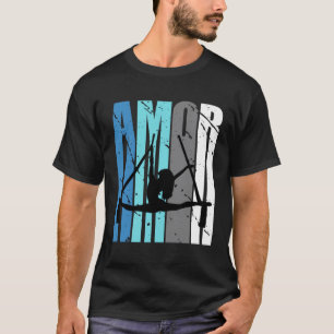 Love Air Yoga Motivating Amor Text Words In Retro  T-Shirt