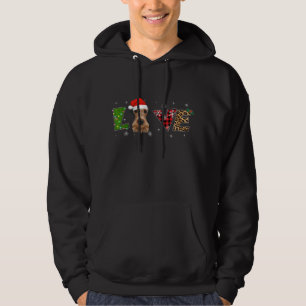 Love Airedale Terrier Xmas Pyjamas Plaid Leopard D Hoodie