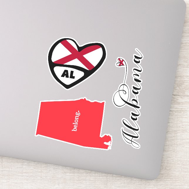 Love Alabama, Die Cut Decals, 3 Different Designs  (Detail)