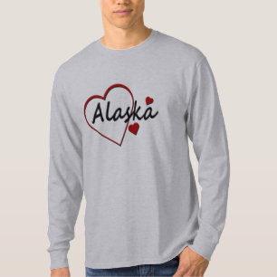 Love Alaska Hearts Mens Long Sleeve T-shirt