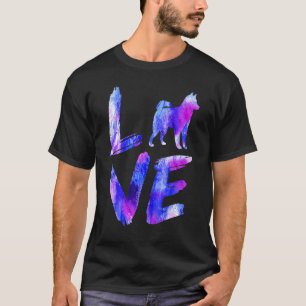 Love Alaskan Klee Kai Watercolor Blue Dog Mom Dad T-Shirt