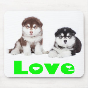 Love Alaskan Malamute Puppy Dogs Mousepad