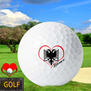 Love Albania Golf Balls, Albanian flag, Heart Golf Balls