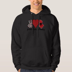 Love Albania Proud Albanian Flag Albanian Roots Hoodie