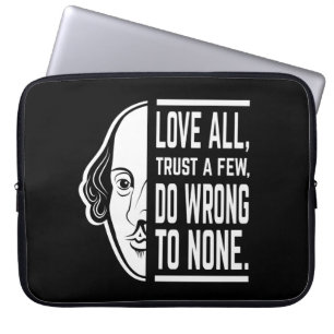 Love All Trust A Few Shakespeare Quote Thespian Laptop Sleeve