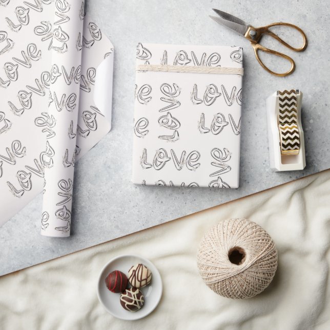 Love Almond Blossoms On Ivory Wrapping Paper (Crafts)