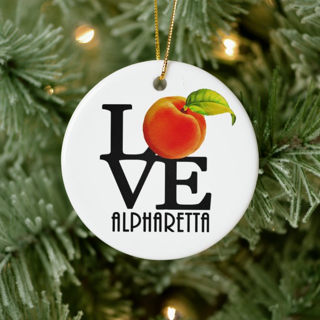 LOVE Alpharetta Georgia Ceramic Ornament (Tree)