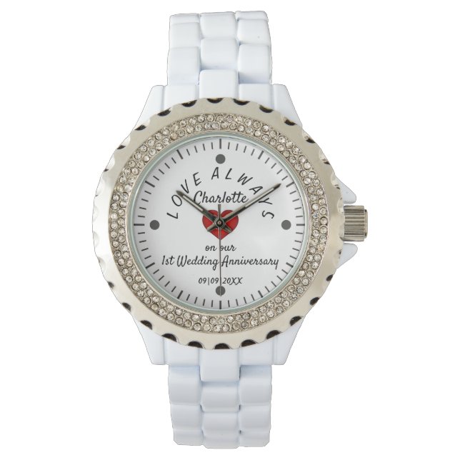 Love Always 1st Wedding Anniversary Keepsake Watch (Front)