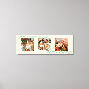 Love Always custom triptych photo art ecru canvas Print