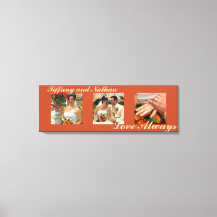 Love Always custom triptych photo art red canvas