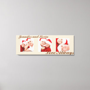 Love Always custom triptych photo art taupe canvas