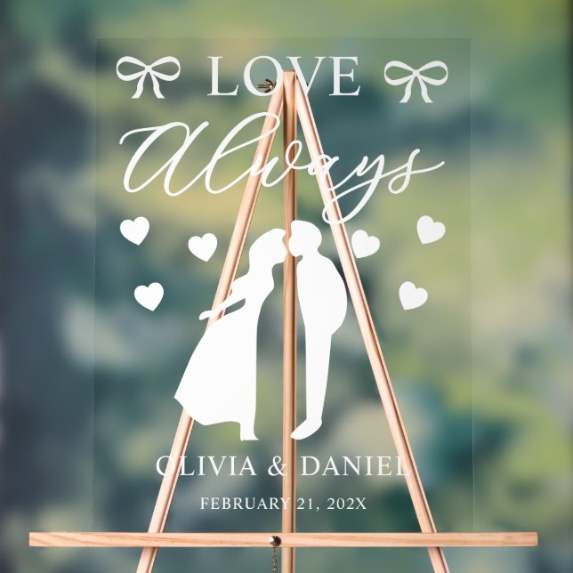 Love Always Custom Wedding Acrylic Sign (Neutral)