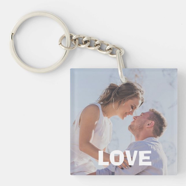 Love Always & Forever Personalized Photo Keychain (Front)