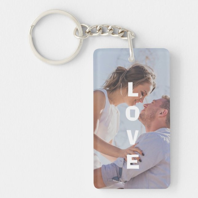 Love Always & Forever Personalized Photo Keychain (Front)