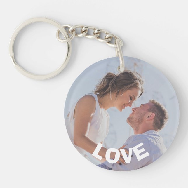 Love Always & Forever Personalized Photo Keychain (Front)