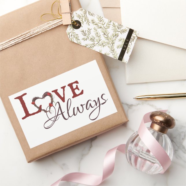 Love Always Red Tulip Heart Wreath Sticker (Gifting)