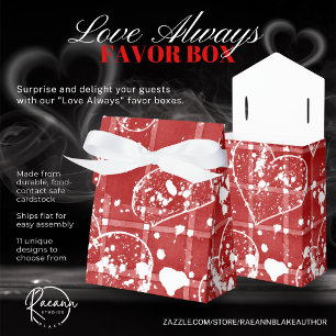 Love Always Red & White Heart Design Favour Box