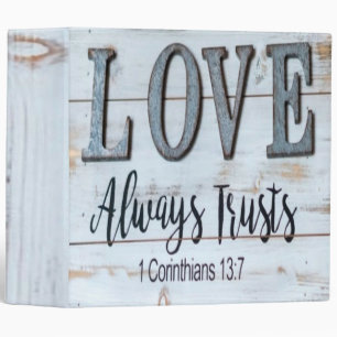 Love Always Trusts Rustic Metal Binder