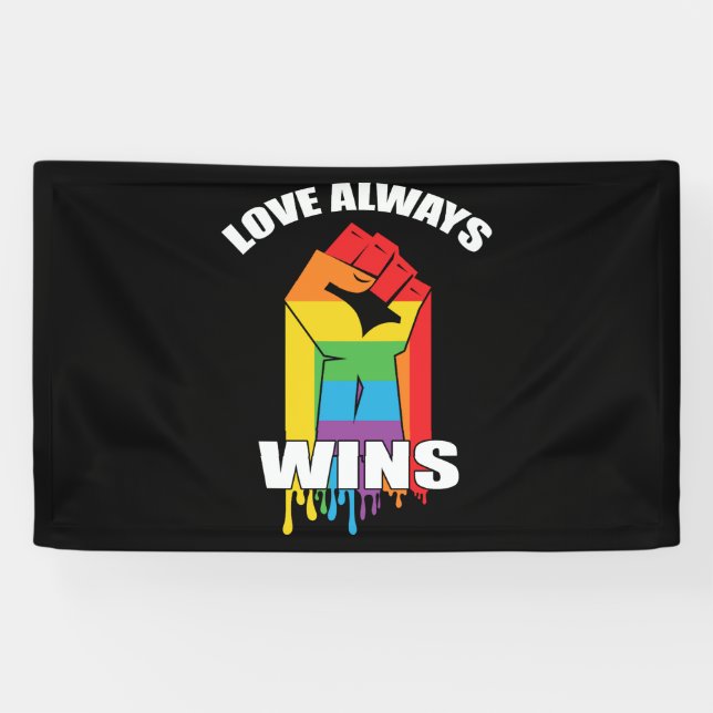 Love Always Wins Gay LGBT Banner (Horizontal)