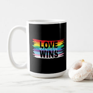 LOVE always WINS,  LGBTQIA Pride Flag   Coffee Mug