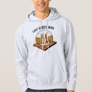 Love Always Wins: Vintage Chess King and Queen  Hoodie