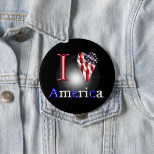 Love America 4 Inch Round Button
