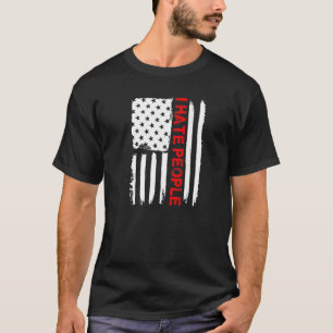 Love America I Hate People  Usa Flag Tee