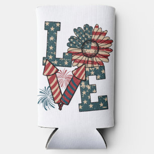 LOVE America Independence Day Seltzer Can Cooler