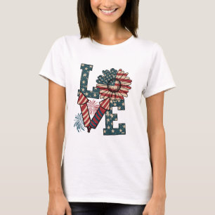 LOVE America Independence Day T-Shirt