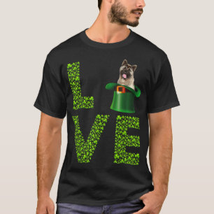 Love American Akita Leprechaun Shamrock St Patrick T-Shirt