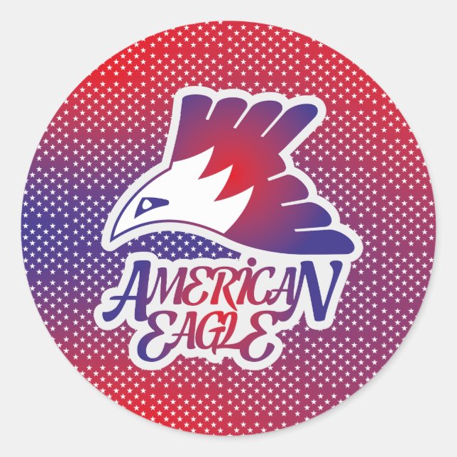 LOVE AMERICAN EAGLE BY MASANSER CLASSIC ROUND STICKER (Front)