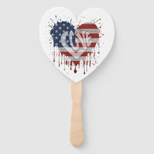 Love American Flag Hand Fan