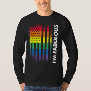 Love American Flag Rainbow Fabulous Gay Lgbt Pride T-Shirt