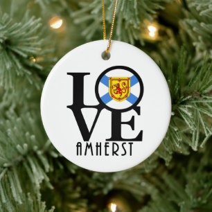 LOVE Amherst  Ceramic Ornament
