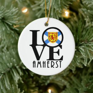 LOVE Amherst NS Ceramic Ornament