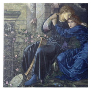 Love Among the Ruins (by Edward Burne-Jones) Tile