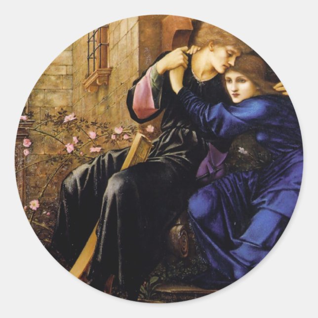 Love among the ruins Pre-Raphaelite Art Classic Round Sticker (Front)