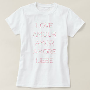 Love Amour Amor Amore Liebe, Red, Customizable T-Shirt
