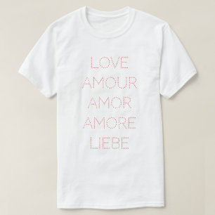 Love Amour Amor Amore Liebe, Red, Personalized T-Shirt