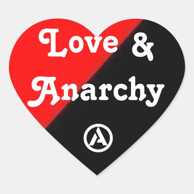 Love & Anarchy heart sticker (Front)