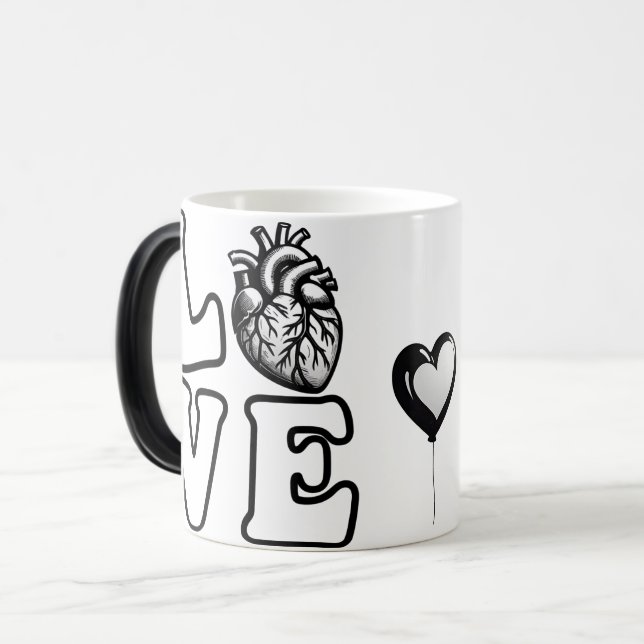 LOVE Anatomical Human Heart  Magic Mug (Front Left)