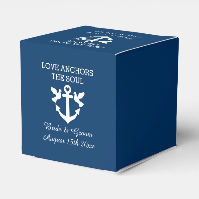 Love anchors the sould cute wedding slogan favor box (Back Side)