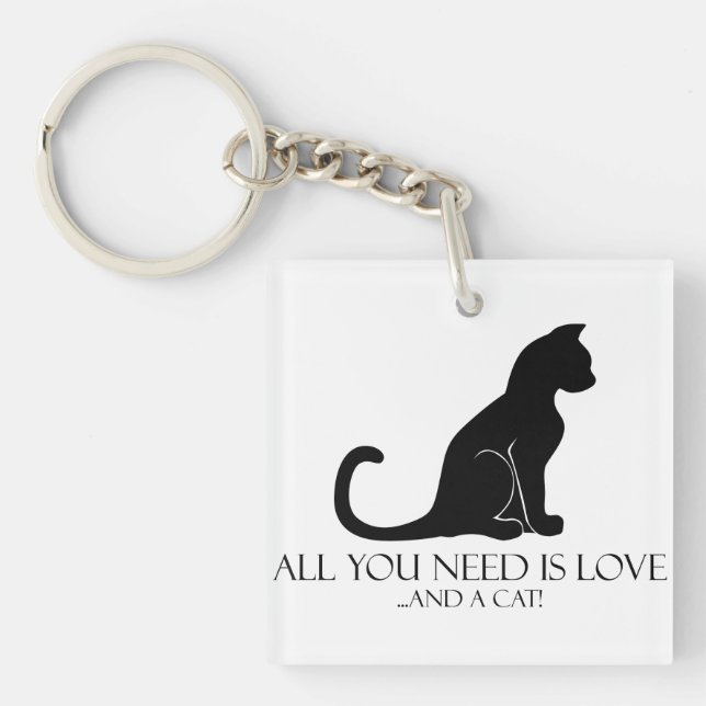 Love and a Cat Keychain (Front)