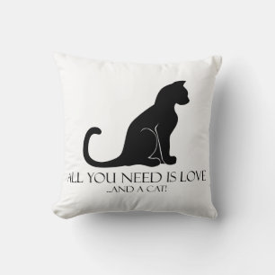 Love And A Cat Throw Pillow