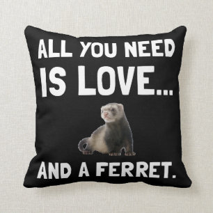 Love And A Ferret Throw Pillow