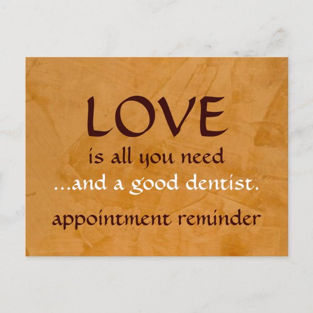 Love And A Good Dentist Postcard (Front)