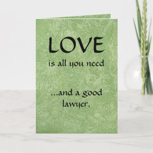 Love And A Good Lawyer Thank You Card